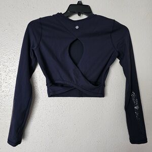Lululemon Plank to Pike Long Sleeve Everlux Midnight Navy Top 6 Yoga Training